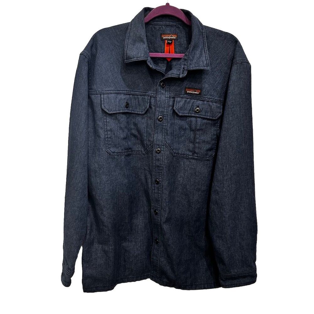 Patagonia Farrier Shirt Hemp Workwear Blue SZ XL Button Up Utility 53320 FA19